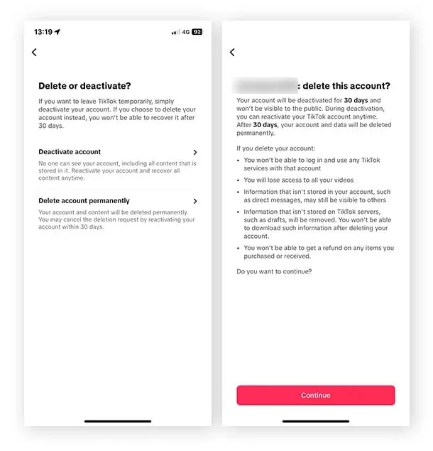 1731614886 688 آموزش دیلیت اکانت تیک تاک؛ حذف Tik Tok به طور.webp