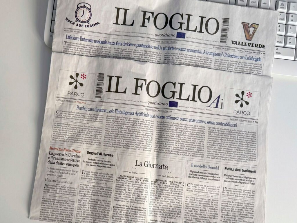 اولین روزنامه کاملاً تولیدشده با هوش مصنوعی جهان در ایتالیا منتشر شد!